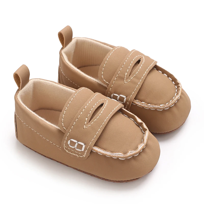 Fashion Leather Infant Crib Shoes for Baby Boys Loafers Newborn Footwear Toddler Soft Sole Anti-slip Moccasins 1 Year Old Items