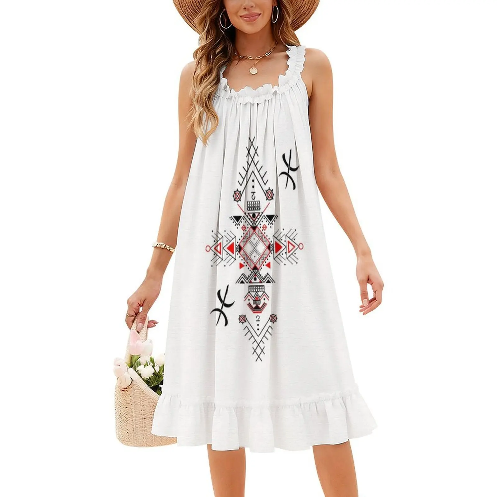 فستان حفلات نسائي من Amazigh Kabyle Berber أنماط ملابس الشارع الشهير ملابس نادي مطبوعة عصرية للإناث Kabyle Berber Amazigh