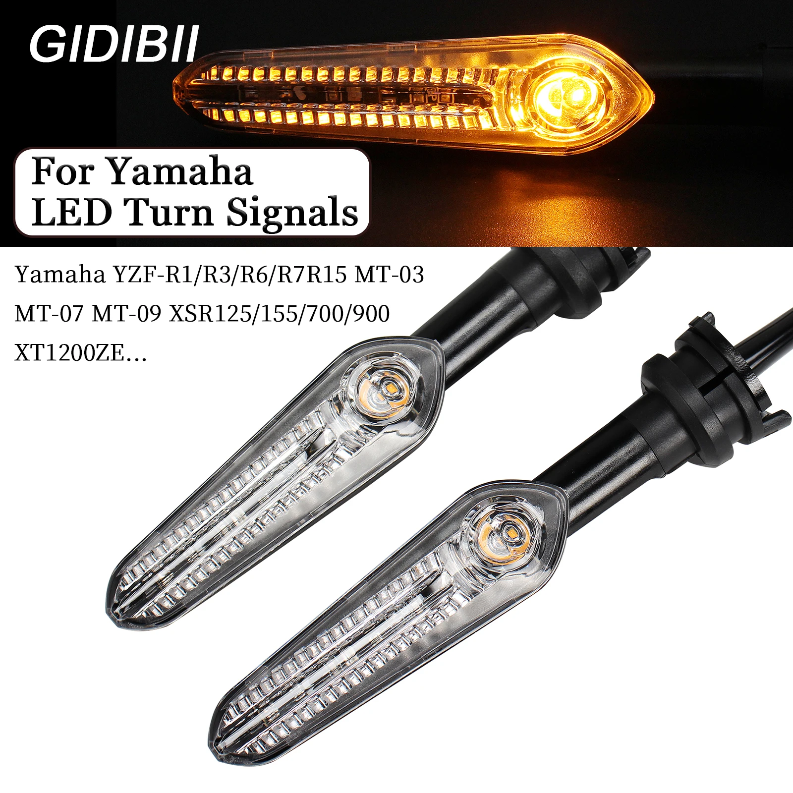 

Motorcycle LED Turn Signals For YAMAHA YZF-R1/R3/R6/R7R15 MT-03 MT-07 MT-09 MT-125 XSR125/155/700/900 XT1200ZE Indicator Light