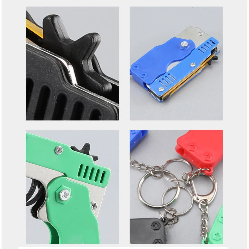 2 個のゴムバンドキーホルダーガン競争力のある射撃おもちゃ 60 ゴムバンドアウトドアアクティビティパーティーゲーム誕生日ギフト子供のため