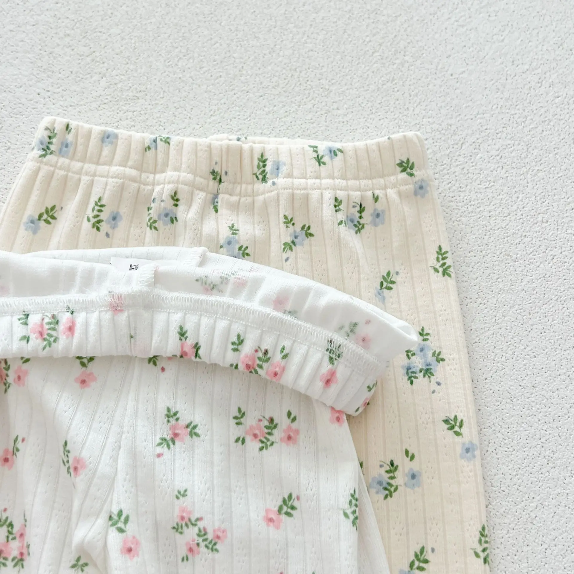 � Neue Ankunft Baby Mädchen Blumen Druck Baumwolle Pyjama Set Langarm Spitze Trim Zwei Stück Nachtwäsche Herbst Homewear Infant Kleinkind ‌ – Detail 15