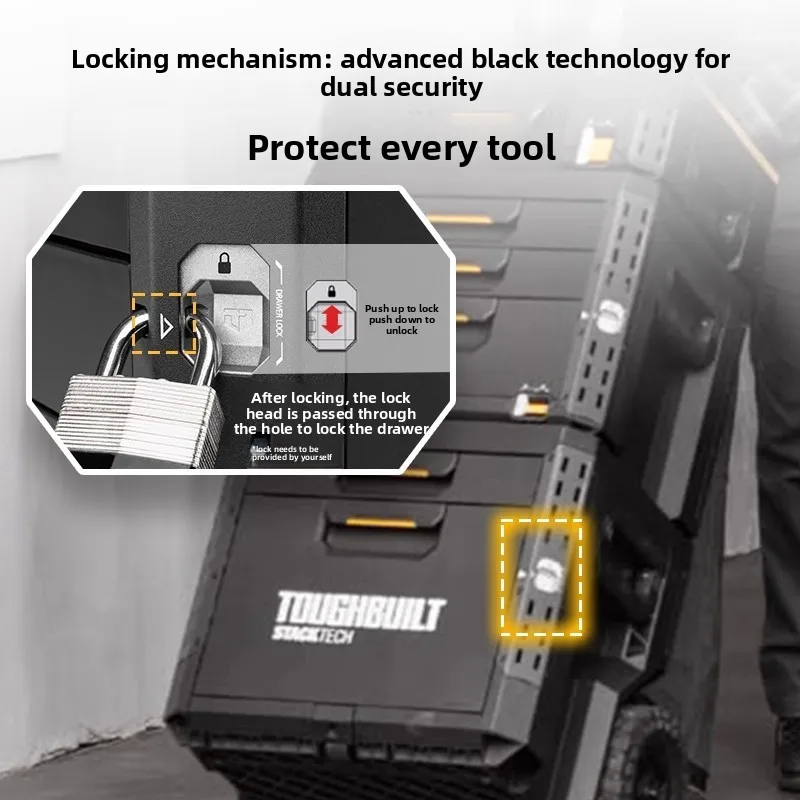 New Design TOUGHBUILT All-in-One Tool Box, Waterproof Stackable Rolling Storage Case for Electrician, Camping, Vehicle & Repair