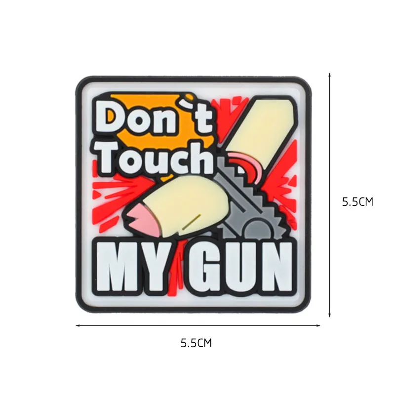Yellow Baby Duck 3D PVC Patch 18+ Don\'t Touch My Gun Sticker Tactical Hook and Loop Morale Badge Military Patches Skull Armband