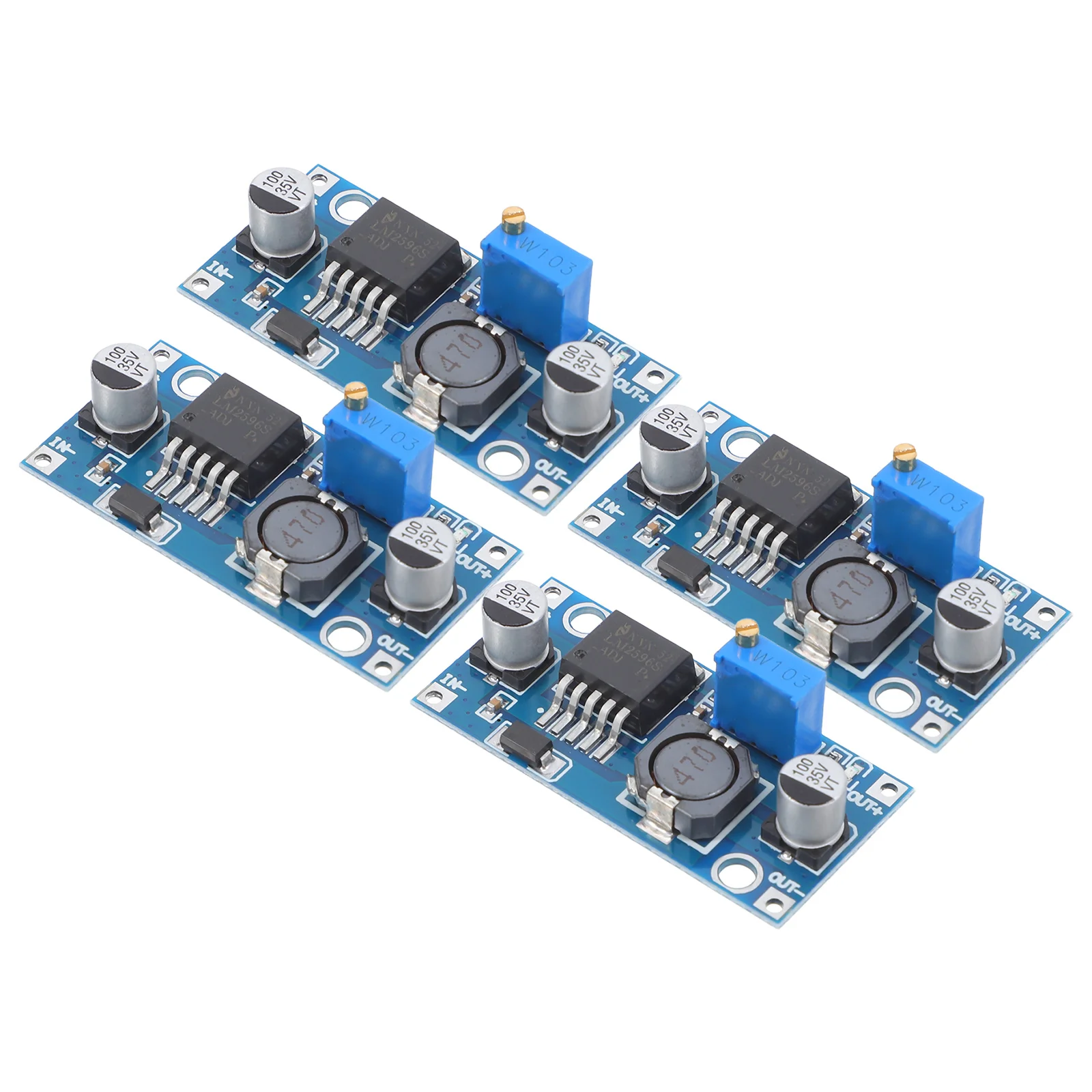 

4 шт. DC-DC понижающий модуль регулятора напряжения, совместимый с регулируемым преобразователем мощности 3A, стабильный низкий уровень пульсации шума для DIY