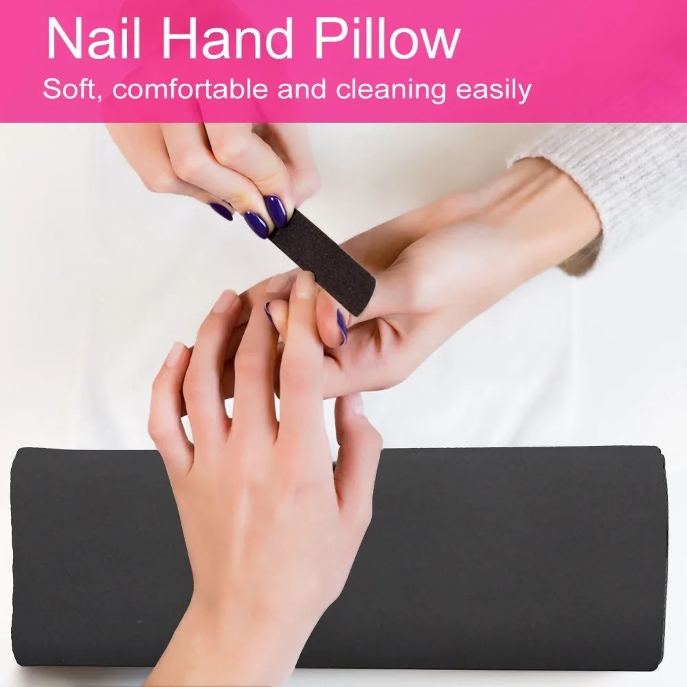 PU Leather Nail Art Hand Pillow Waterproof Soft Nail Arm Rest Cushion Rectangular Manicure Hand Pad Gel Nail Care Use
