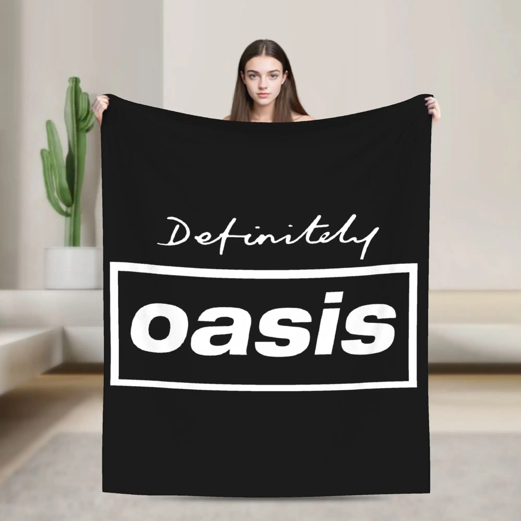 Definitely Rock Band Logo Blankets O-Oasis Flannel Throw Blanket Summer Air Conditioning Personalised Soft Warm Bedspread