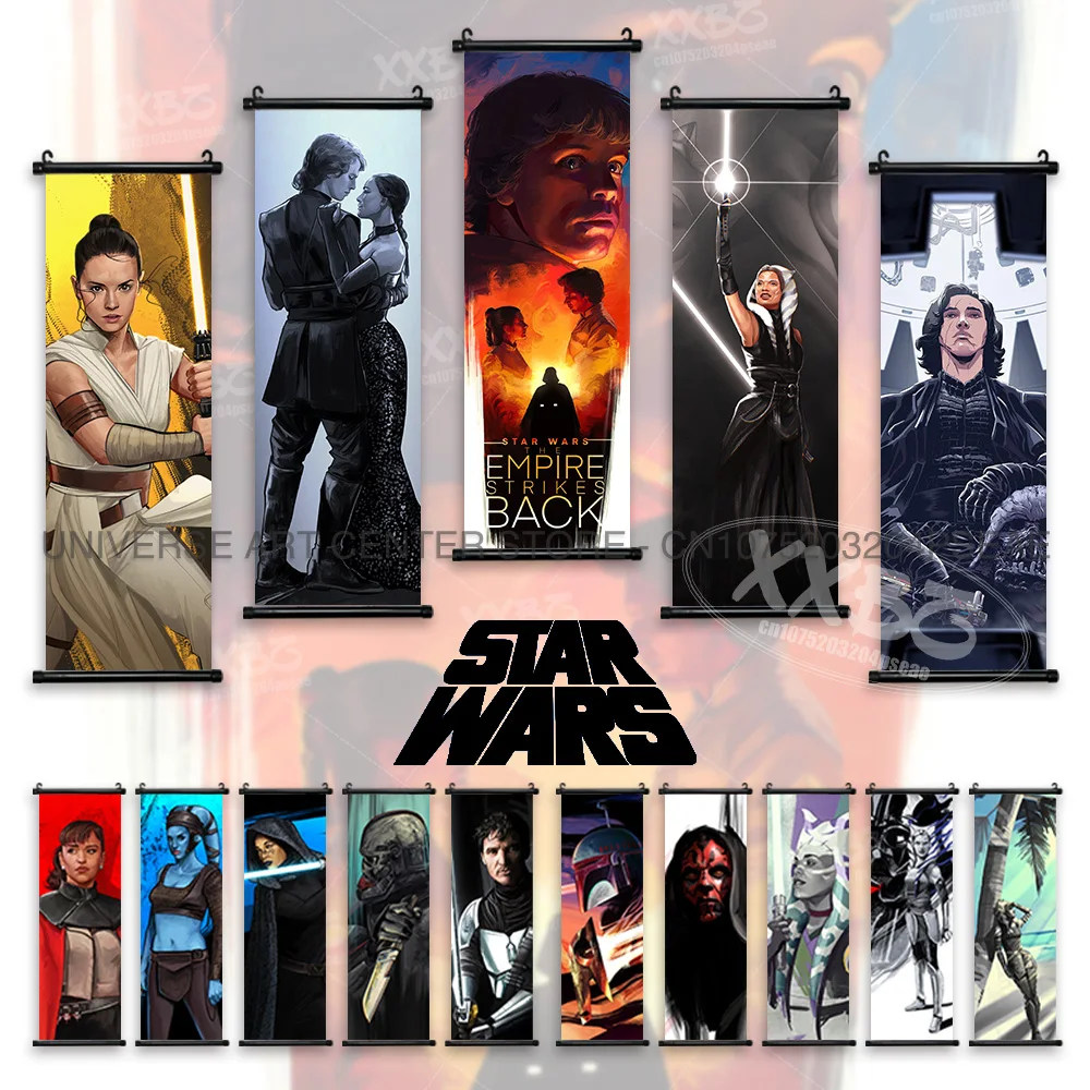 

Movie Star Wars Poster Anakin Skywalker Figures Home Decoration Hanging Painting Obi-Wan Kenobi Scrolls Picture Wall Art Mural