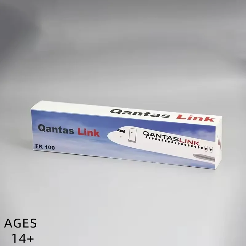 1:100 Scale QANTAS Airlines Fokker FK-100 FK100 ABS Plastic Airplane Model Aircraft Plane Model Display Collection