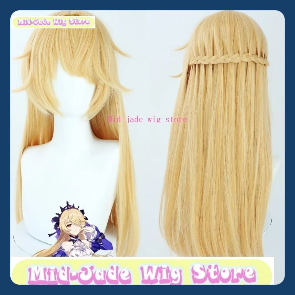 Mid-Jade Perücke Store Genshin Impact Fischl Cosplay Perücke Anime Spiel Rollenspiele Halloween Party Kostüm Requisiten Kunsthaar