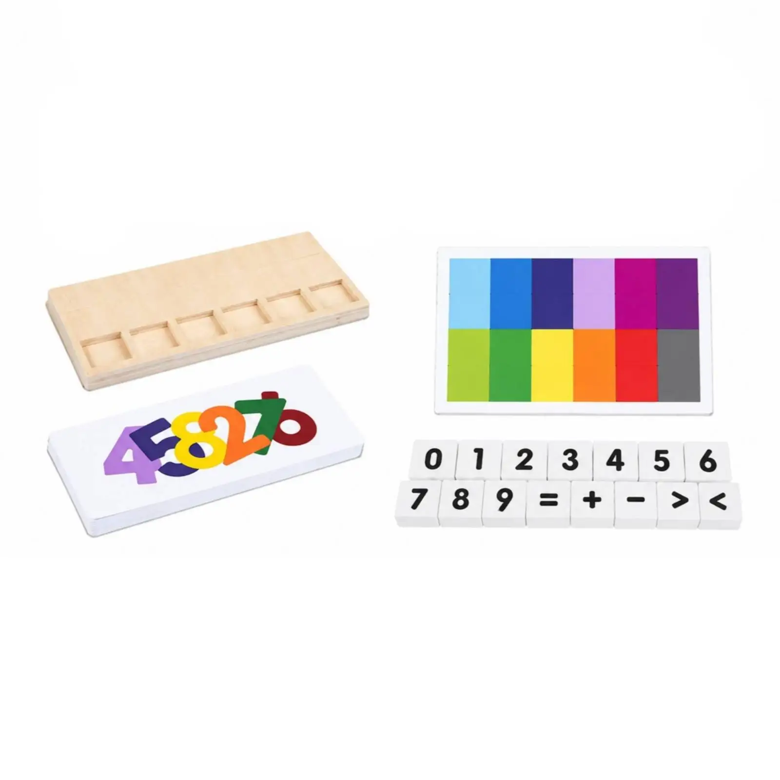 Arithmetic Learning Toy with Tiles Hands-on Number Recognition Toy Educational for Preschoolers, Young Children, Home Practice,