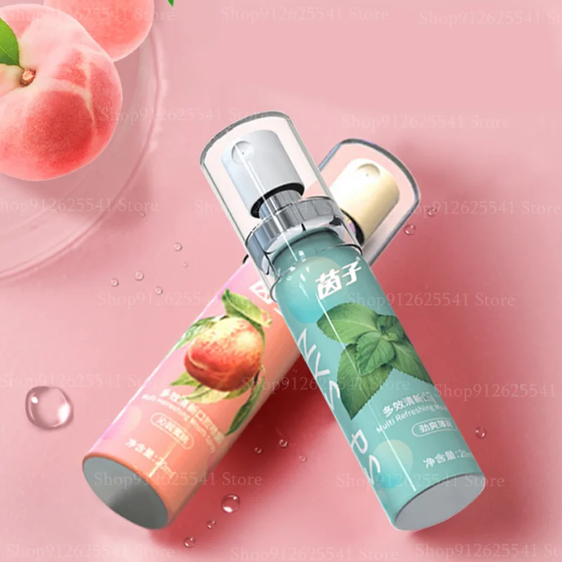 Orale Geur Behandeling Spray Peach Mint Breath ambientador Oral Spray Mond Luchtverfrisser Mond Spray Opfriscursus Frisse Adem