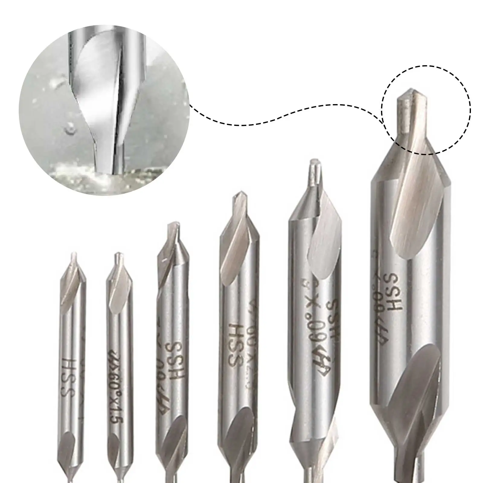 1/5 pz HSS punta per trapano centrale 60 gradi punte per trapano in metallo Set utensili elettrici foro di perforazione taglierina 4/5/6/8mm