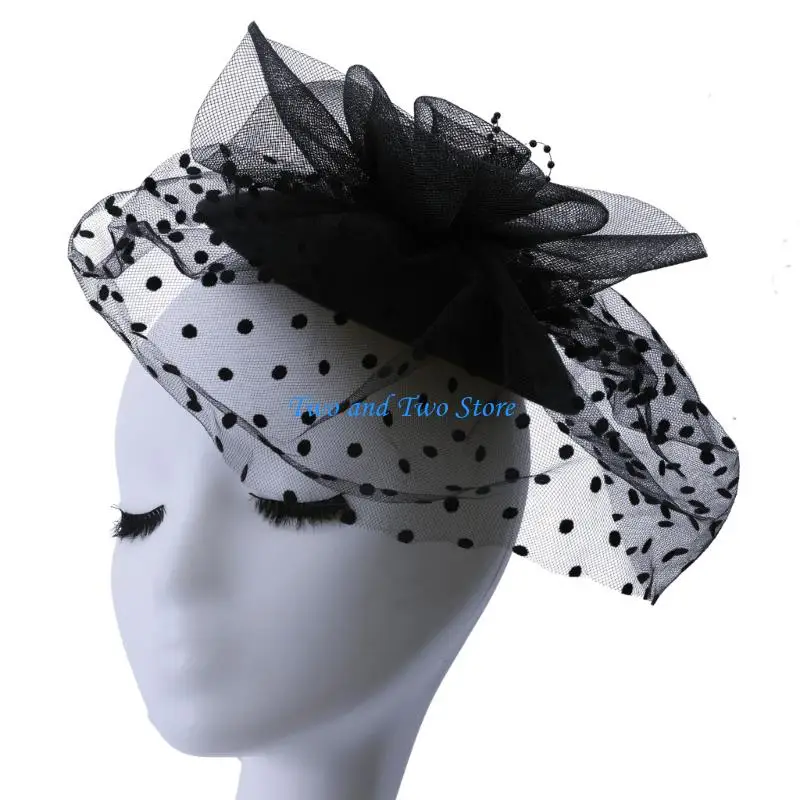 HX6F Breathable Mesh Hair Clip Headdress Fascinator Hatpin Headwear For Daily Wear