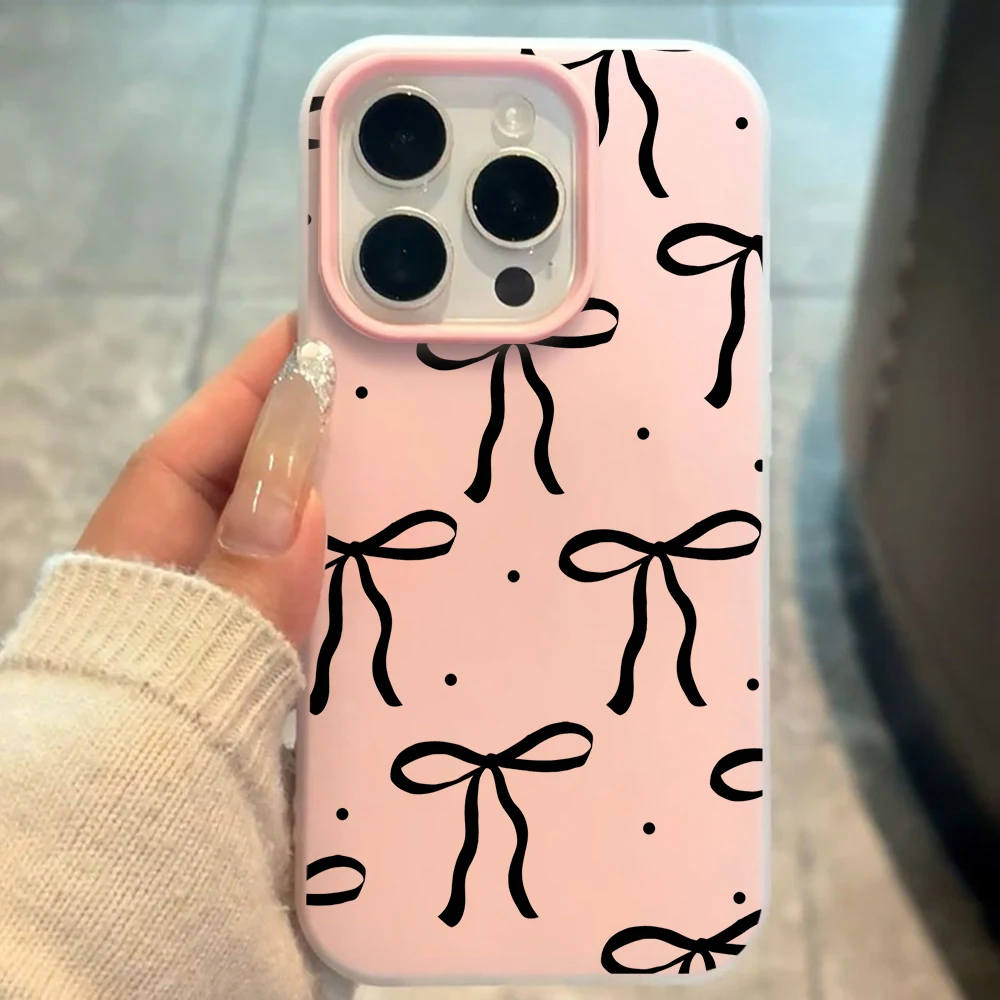 INS Big Black Bow Pattern SIlicone Phone Case For Xiaomi 14T 15T Pro Xiaomi Mi 11 Lite 5G Xiaomi 17 pro max Shockproof TPU Cover - view 2