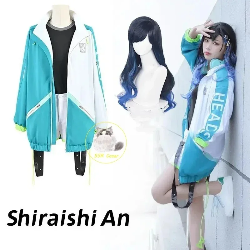 

Shiraishi An Cosplay Project Sekai Colorful Stage! Feat Vivid BAD SQUAD Косплей Костюм Куртка Парик Полный Костюм Одежда на Хэллоуин
