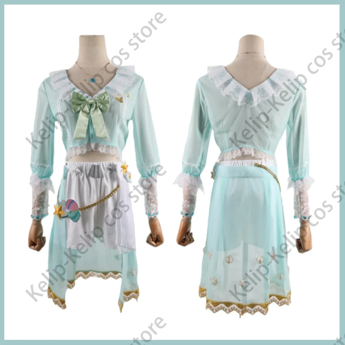 Anime Game Identity Ⅴ Demi Bourbon Barmaid Cosplay Costume Sea Salt Special Tune Wig Uniform Shorts Woman Sexy Lovely Party Suit