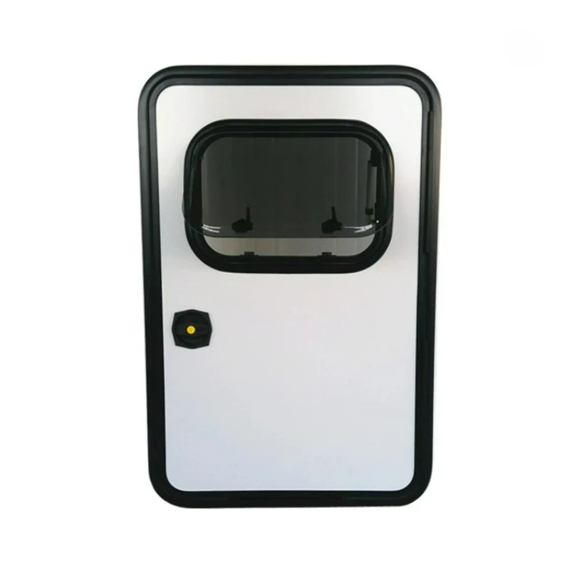 900x650mm RV Entrance Door with Extended Window, Aluminum Alloy Frame, Suitable for Camping Trailers and Caravans, Customizable