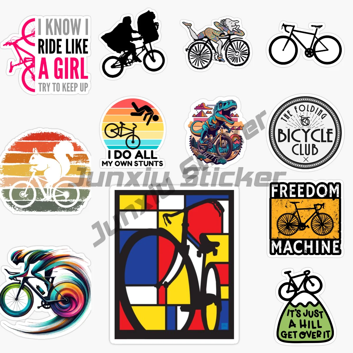 

Creative Bicycle Pattern Sticker Vinyl PVC Material Self-adhesive Decorative Waterproof Decal Car Accessories