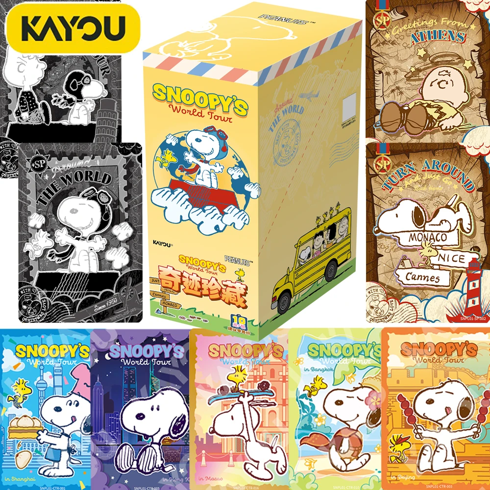 

Оригинальные коллекционные карты KAYOU Snoopy, популярные мультяшные милые персонажи, высокое качество, изысканные мировые дорожные карты, подарки на день рождения