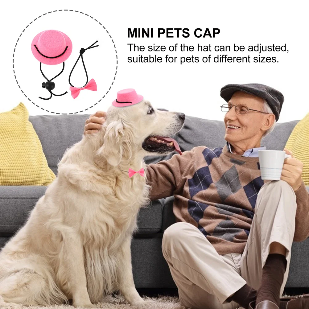 

1 Set Bow Ties Hats Adjustable Washable Reusable For Party Festival Costume Photo Props Pet Party Decor Pet Hats Decorations