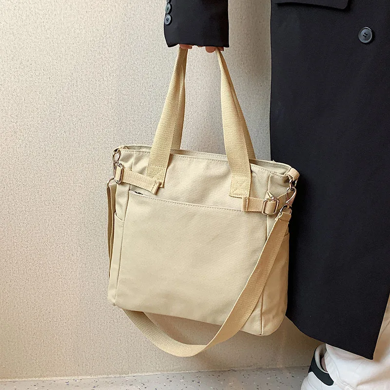 

Simple Canvas Bag New Versatile Large Capacity Work Handbag Single Shoulder Women's Diagonal Straddle Carrying Bag