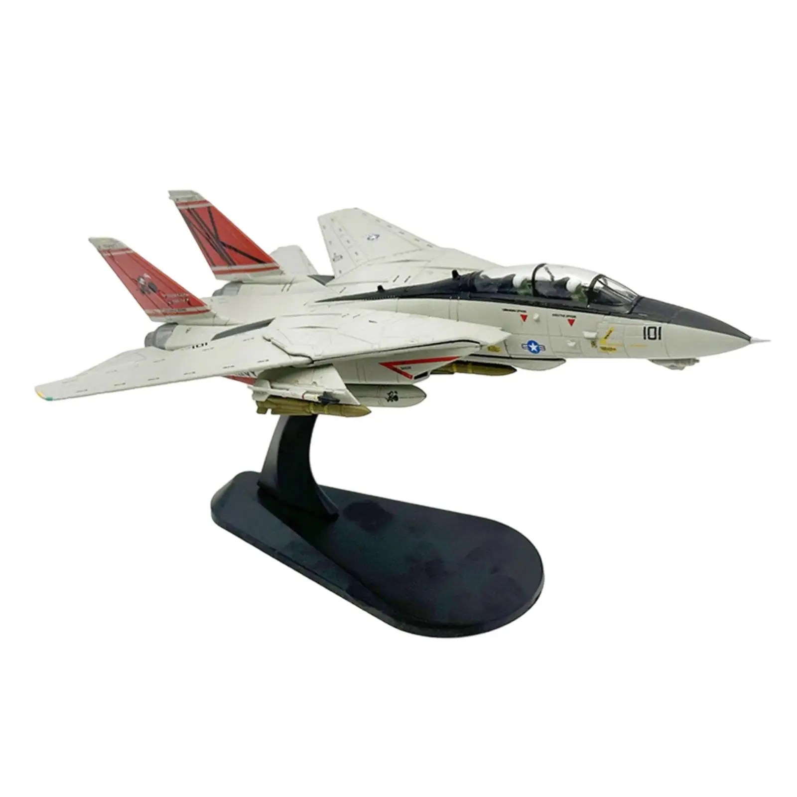 1:100 F-14D modelo de lutador para ornamento de mesa 7,5x7 polegadas resistente profissional multiuso com suporte coleção de avião