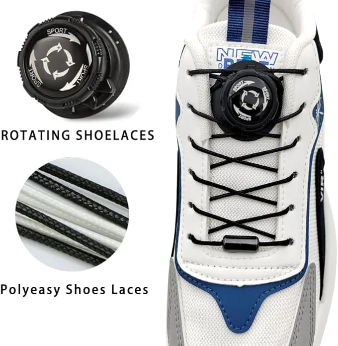 Rotating No Tie Shoelaces Swivel Buckle Automatic Shoelaces 