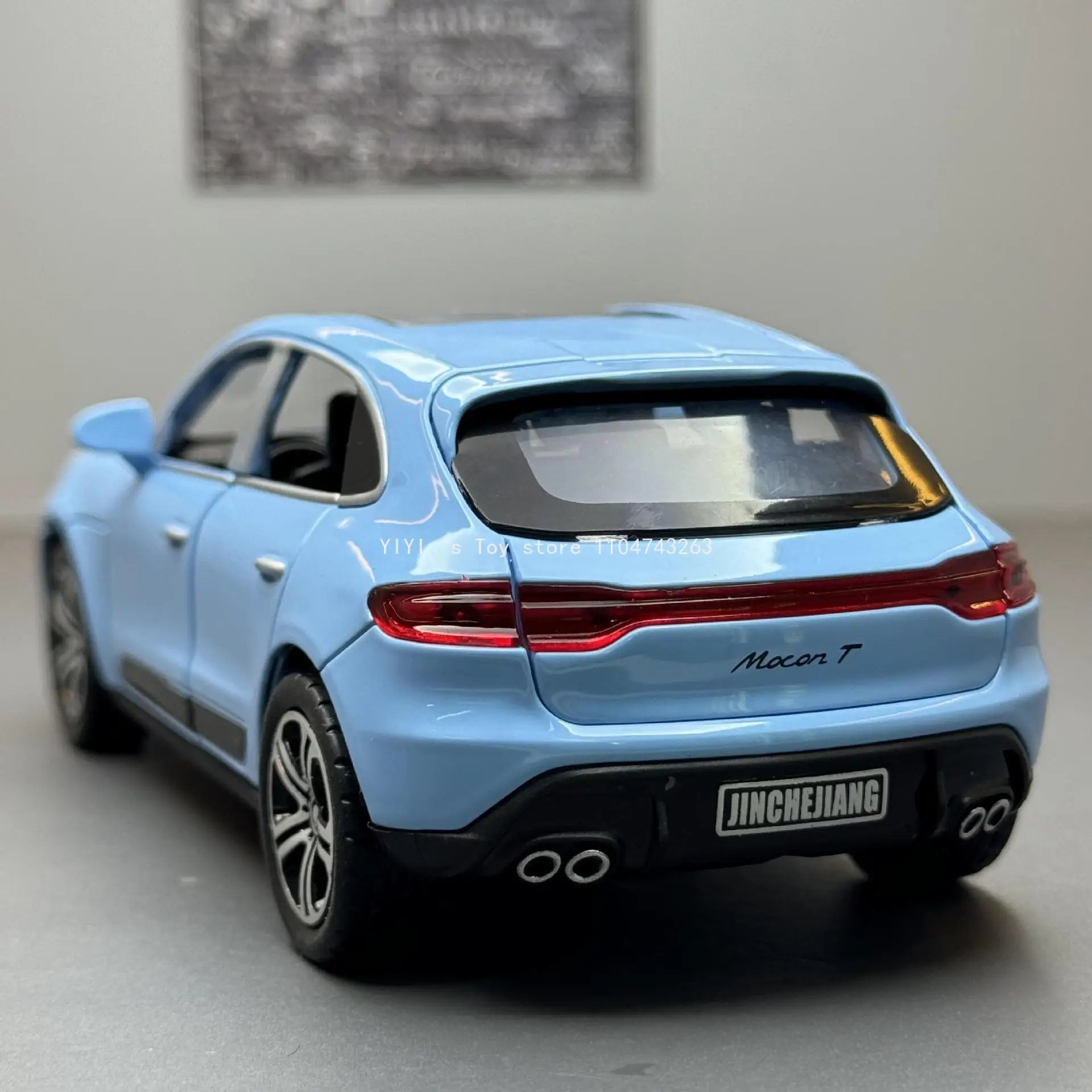 1:32 Porsche Macan SUV modelo de coche aleación Diecast juguete de simulación sonido luz tirar hacia atrás colección decora regalo para niño 30