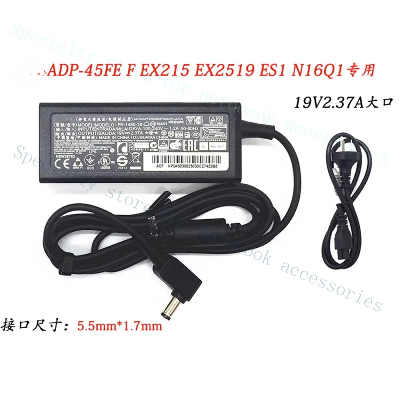 A+FOR Acer ADP-45FE F Charger ES1-331 411 531 Laptop Power Adapter 19V2.37A