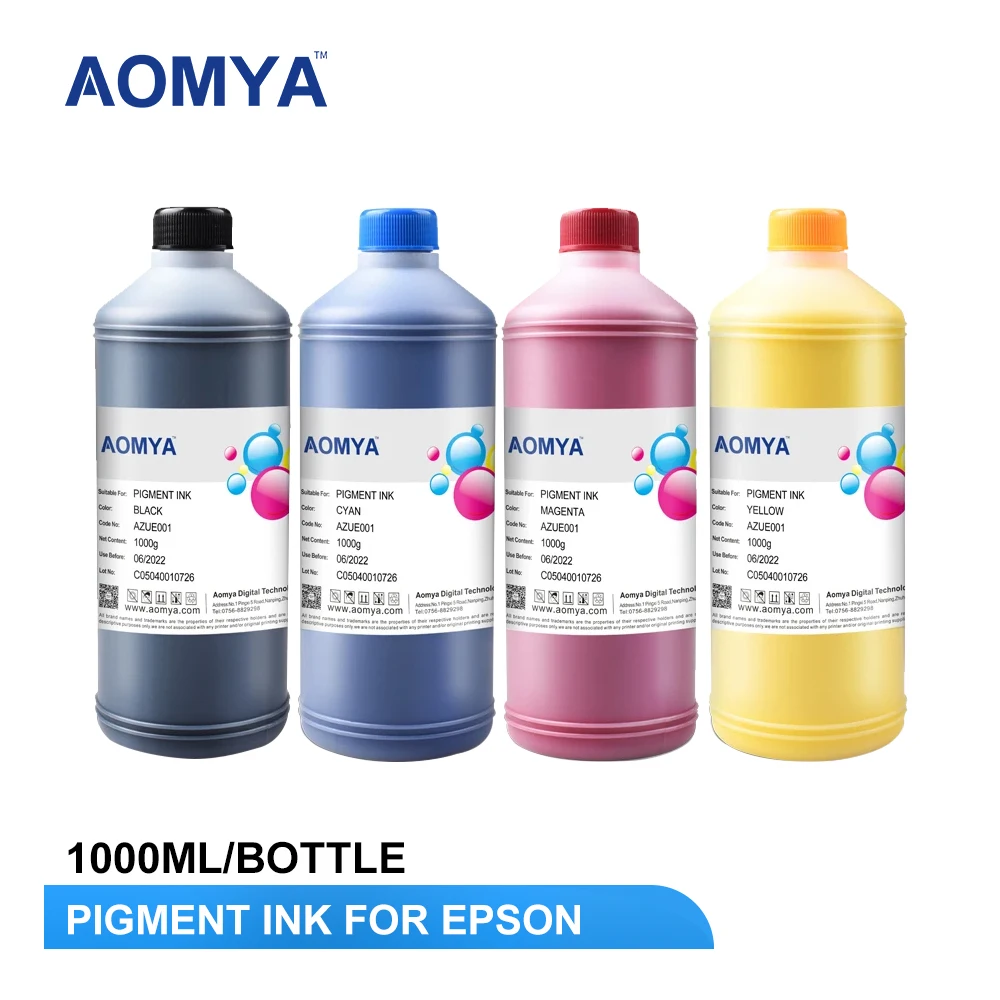 Aomya 1000ml Pigment  Ink For Epson All Inkjet Printer Bulk Ink L805 L1800 WF-C5210 WF-C5710 WF-C5290 WF-C5790 WF-C869Ra Printer