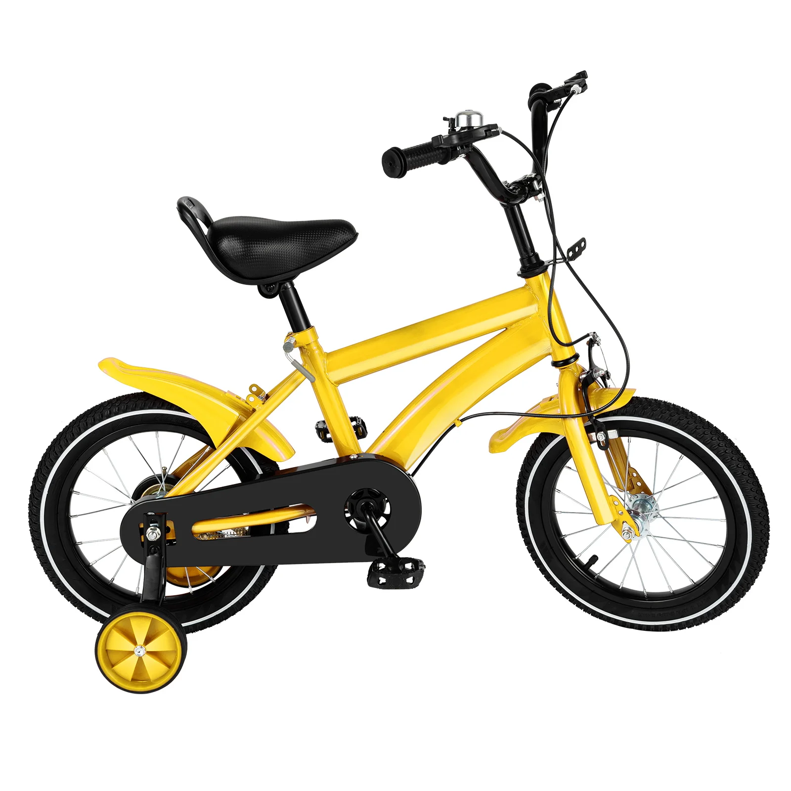 

14-Inch Kids' Bike with Training Wheels & Dual Brakes, Adjustable Height, Available in 4 Fun Colors