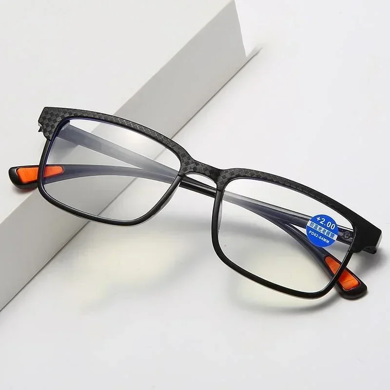 Męskie okulary do czytania blokujące niebieskie światło okulary prezbiopowe damskie klasyczne pełnoklatkowe przezroczyste okulary dioptrii +1.0 do