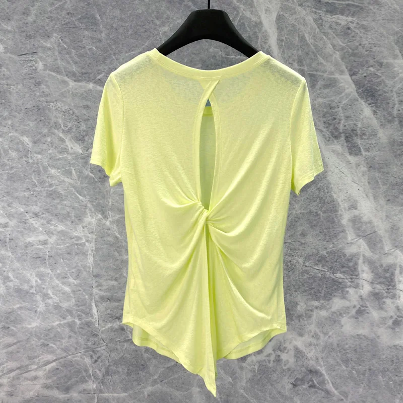 

Свободный женский топ для йоги 2025: Новинка, спортивная одежда для фитнеса и бега, повседневная одежда для города, большие размеры