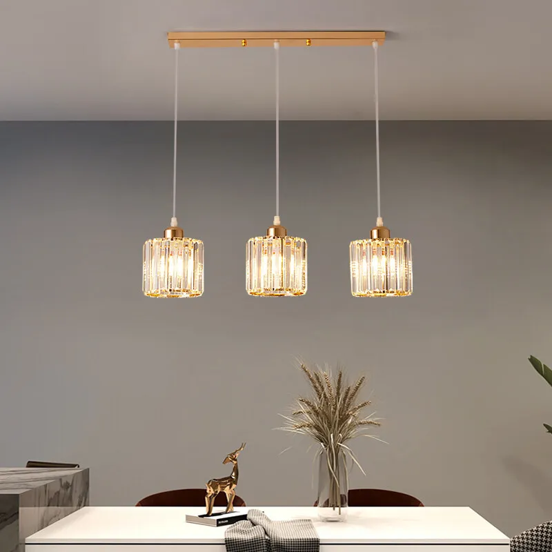 Luxury Pendant Lights Crystal Led Ceiling Round Square Lampshade Modern Dining Room Pendant Lamp For Living Room Bedroom