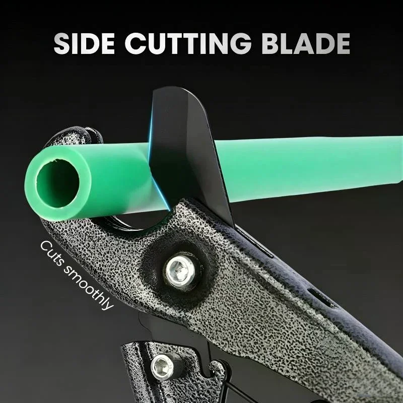 Durable Handle Plastic Pipe Cutter Heavy Duty Sharp Blade Large Diameter for Commercial Industrial Pipe Installation Work