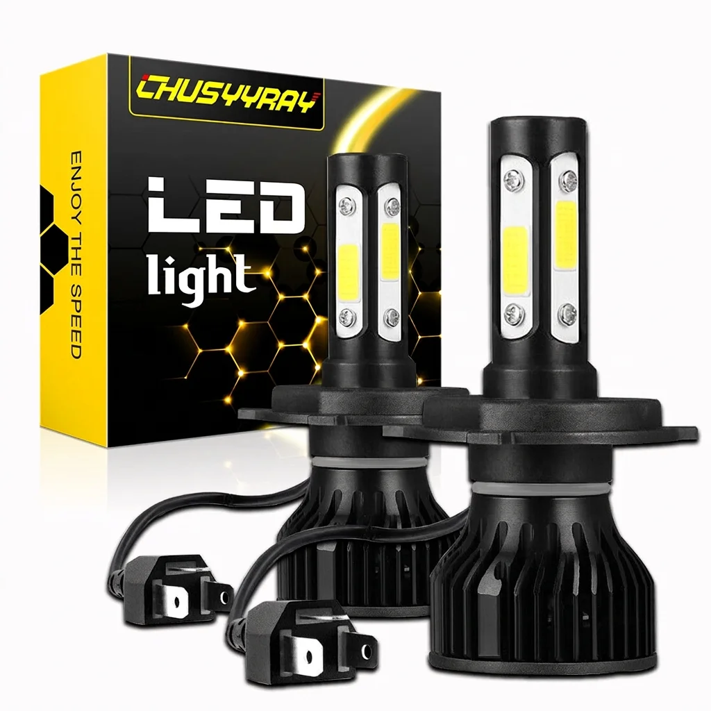 9003 H4 combo LED Headlight Bulbs Kit 100W 10000LM High/Low Beam Super Bright White 6000K
