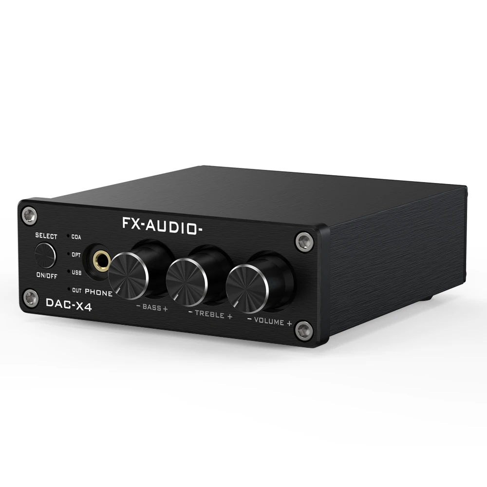 

FX-AUDIO- DAC-X4 USB DAC Headphone AMP Desktop Amplifier Decoder treble and bass regulation MAX97220 DC5V