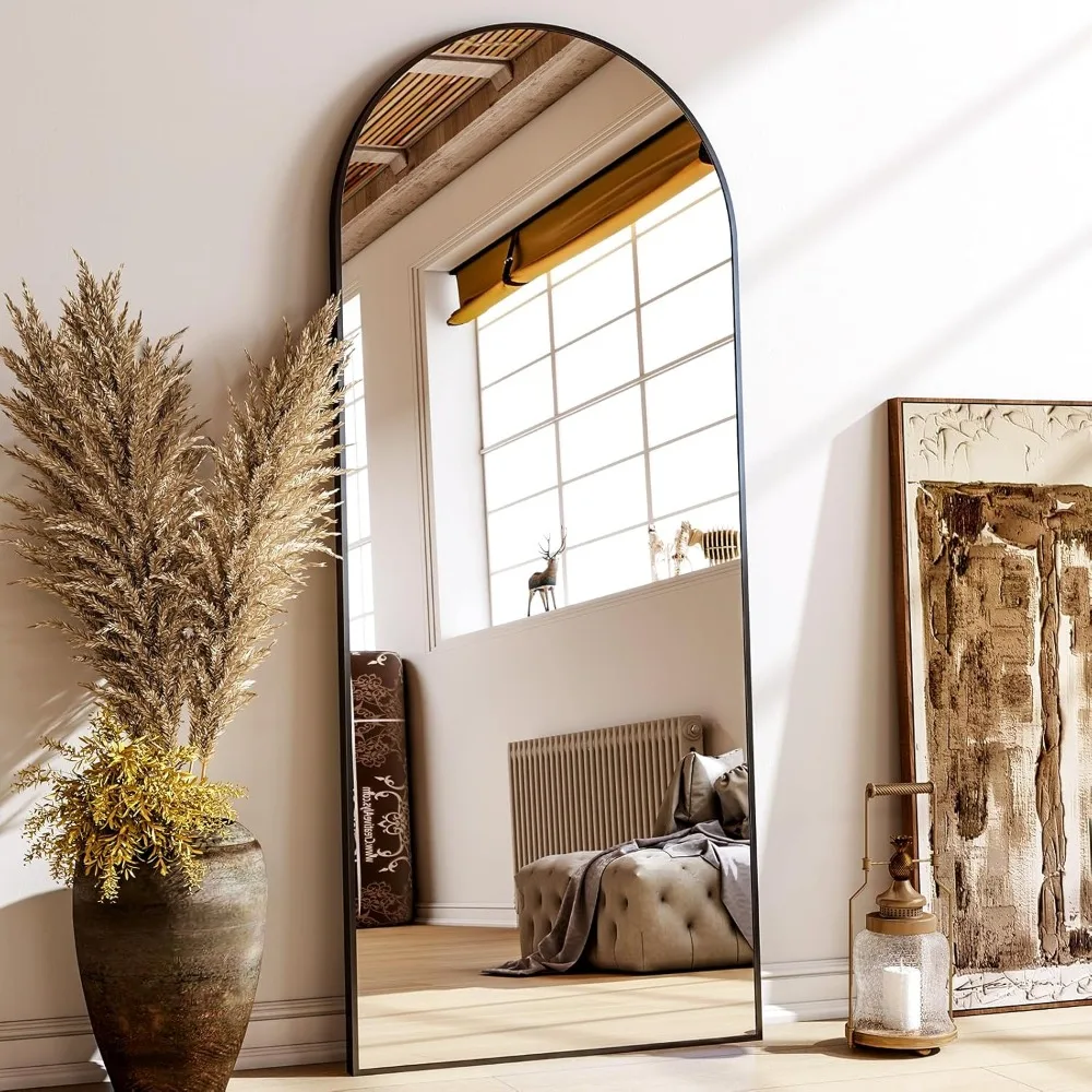 알루미늄 합금 프레임이 있는 전신 거울 바닥 거울 독립형 벽걸이형 바닥 거울 또는 대형 화장 거울
