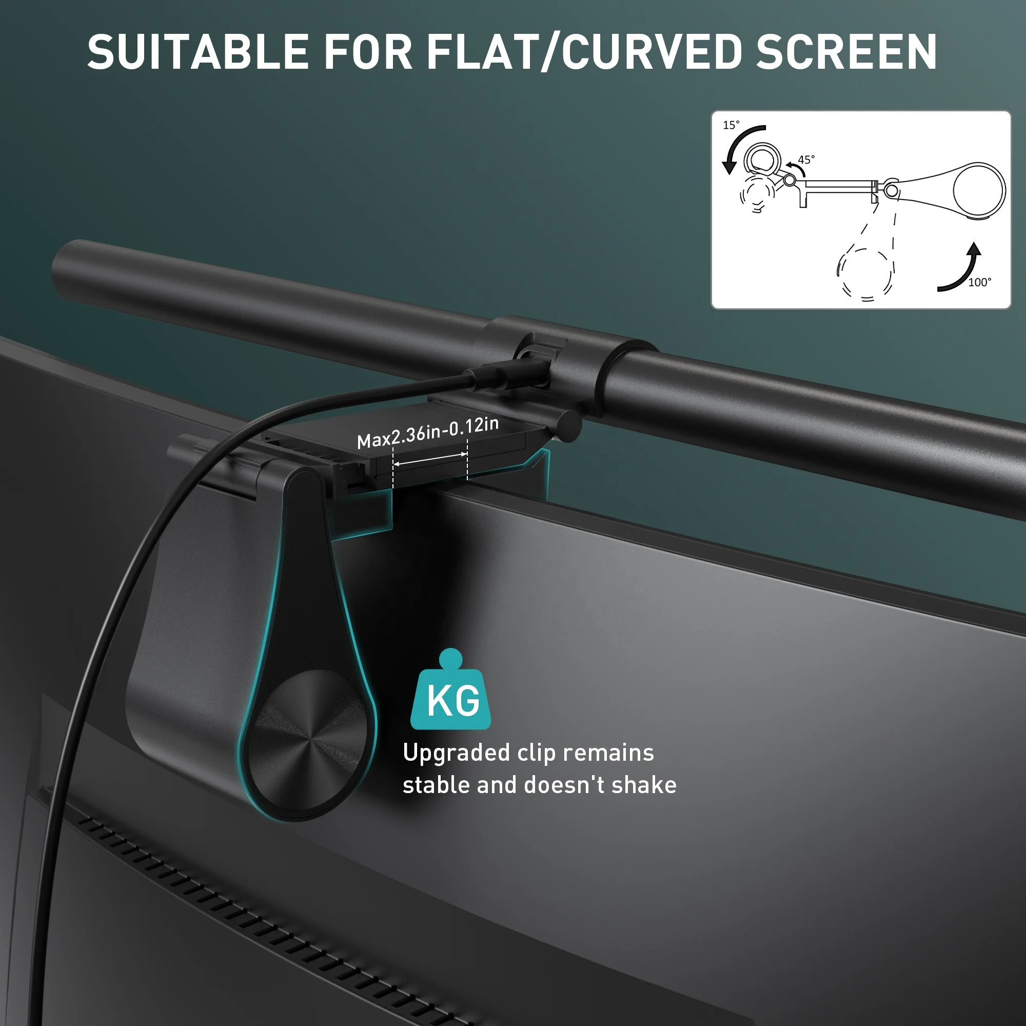 Picture 5: Northland Eye Protection Remote Control LED  Light Bar with Step-less Dimming Light Senor for Curved PC Screen