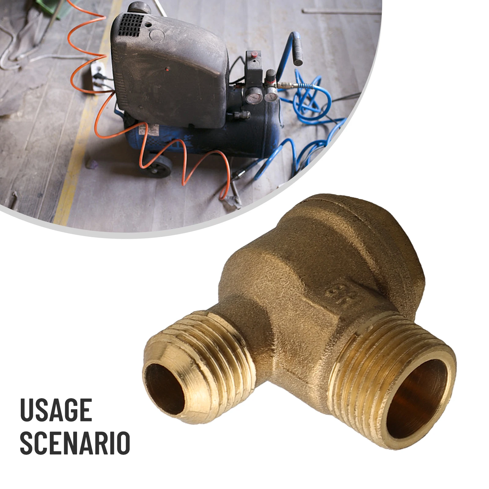 2 Port Brass Male Threaded Check Valve Connector Tool For Air Compressor Joint Adapter Check Valve Connector Tool