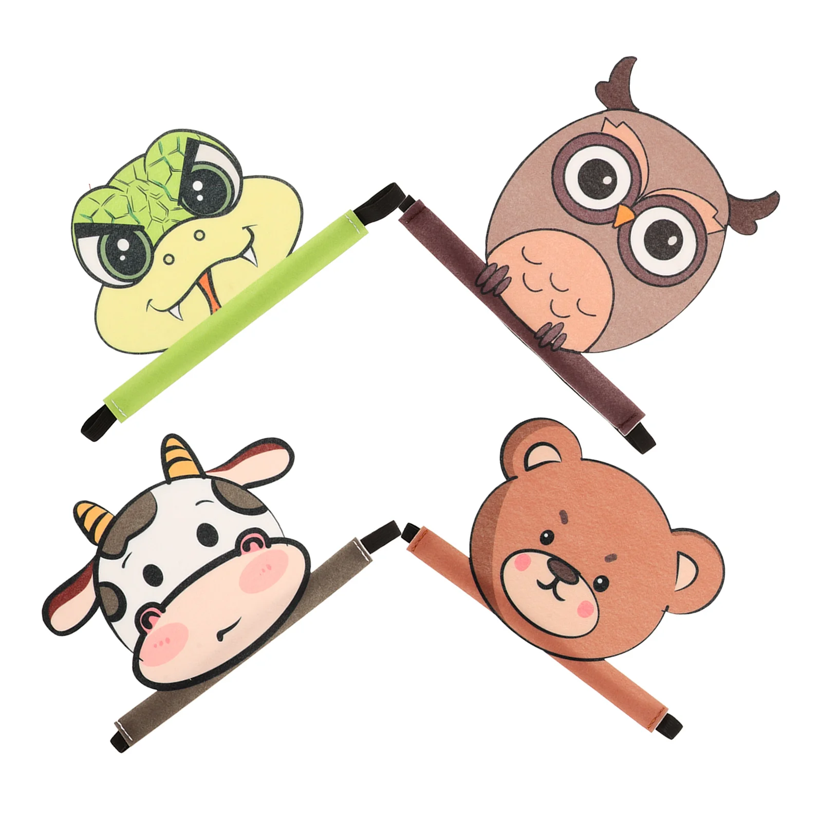 

4 Pcs Headgear Animal Headdress Set Child Headbands Costumes Felt Cloth Bear