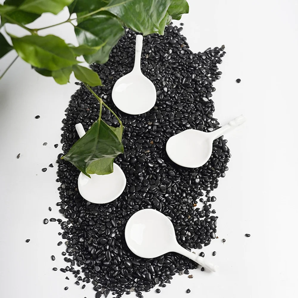 

4Pcs Spoon Rest Ceramic Household Scoop Holder Wear-Resistant Compact Design for Kitchen Table Decor Easy Clean Small Size