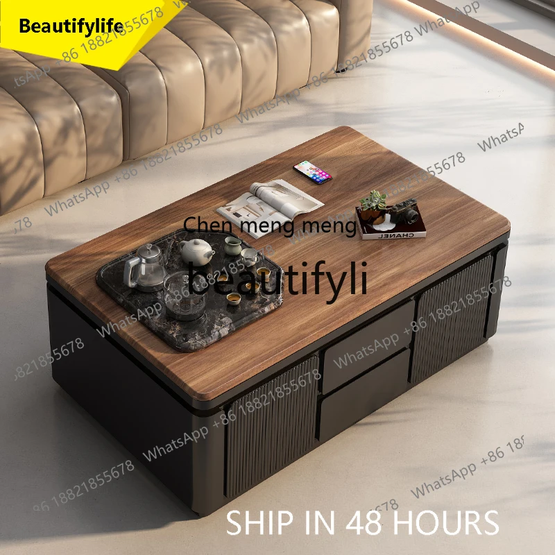 

2003 Solid Wood Natural Marble High-End Kung Fu Tea Table High-End Feel Small Apartment Office
