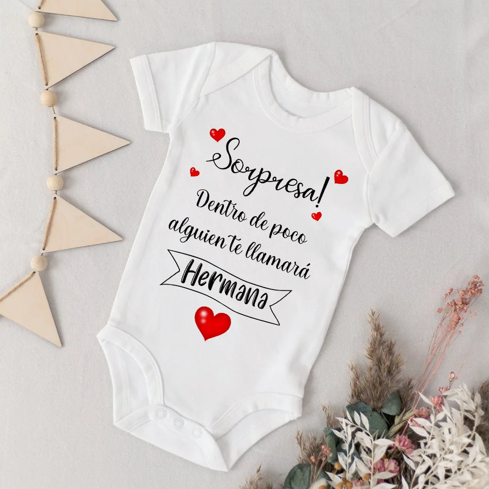 

Surprise Soon Someone Will Call You Sister Infant Bodysuit Pregnancy Announcement Newborn Romper Baby Reveal Clothes for Sister