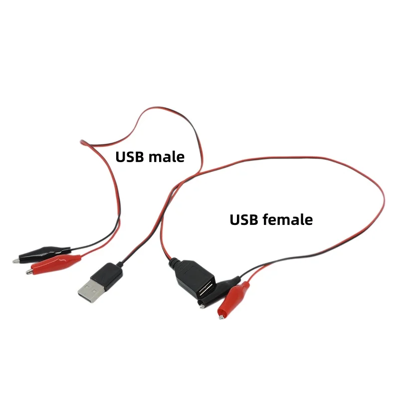 USB Alligator Clips Crocodile Wire Male Female to USB Tester Detector DC Voltage Ammeter Capacity Power Meter Monitor N6