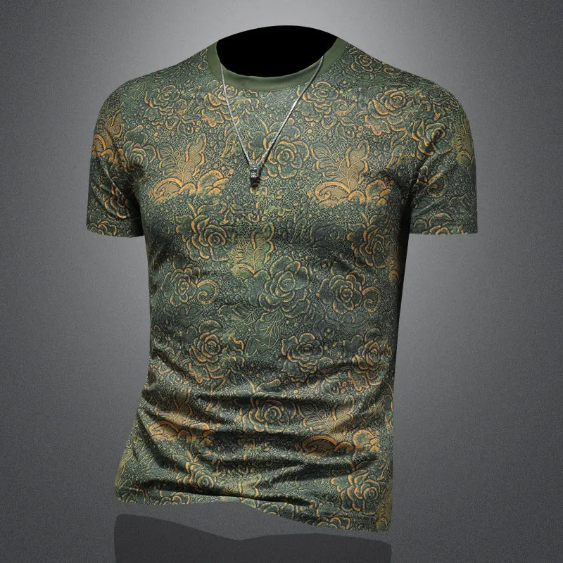 2026 Spring/Summer Short Sleeved Casual T-shirt Men Fashion Round Neck Social T-shirts Business Social Streetwear Tshirts M-4XL