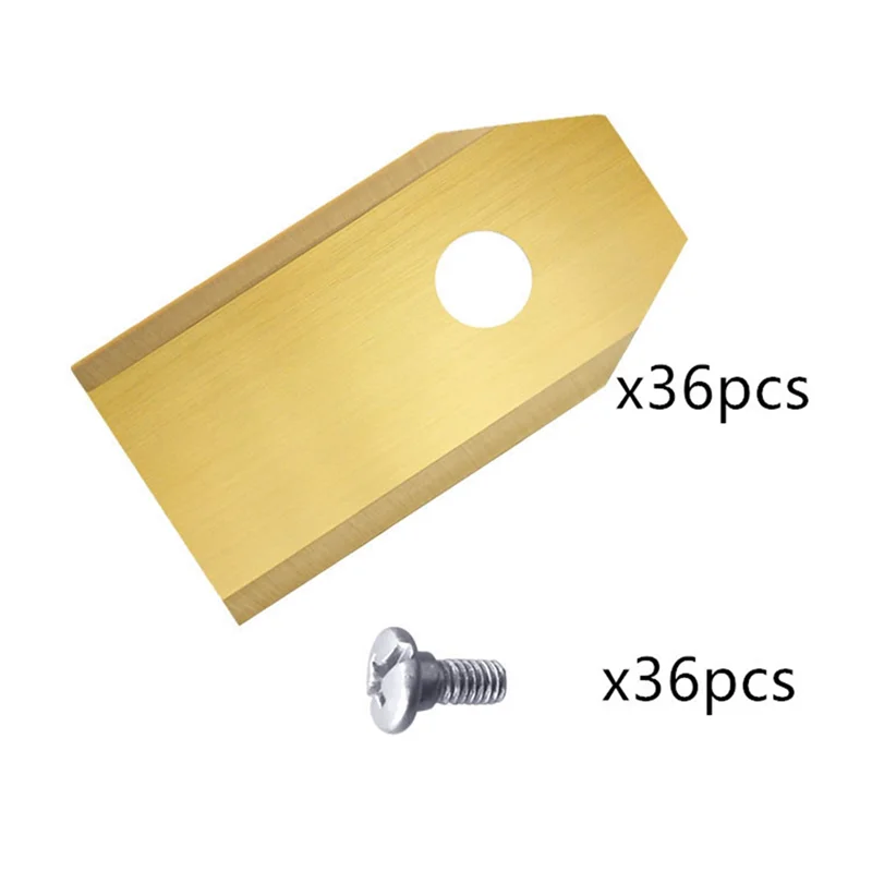 AT43-Blades de repuesto 36 Uds para cortacésped robótico Segway Navimow I105N/I108N/I110N/H500N/H800N/H1500N/H3000N con tornillos dorados