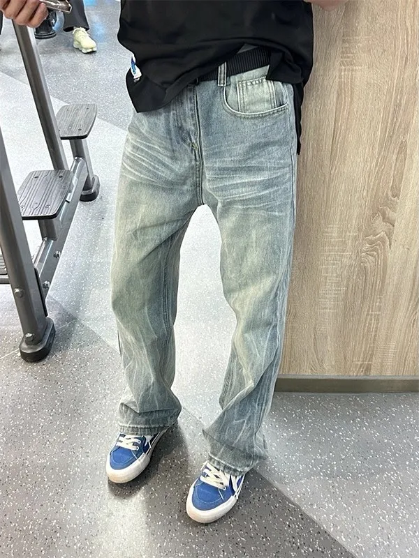 

Мужские джинсы American High Street Slim Fit с микро-клешем, на флисовой подкладке, с узором Knife Sla