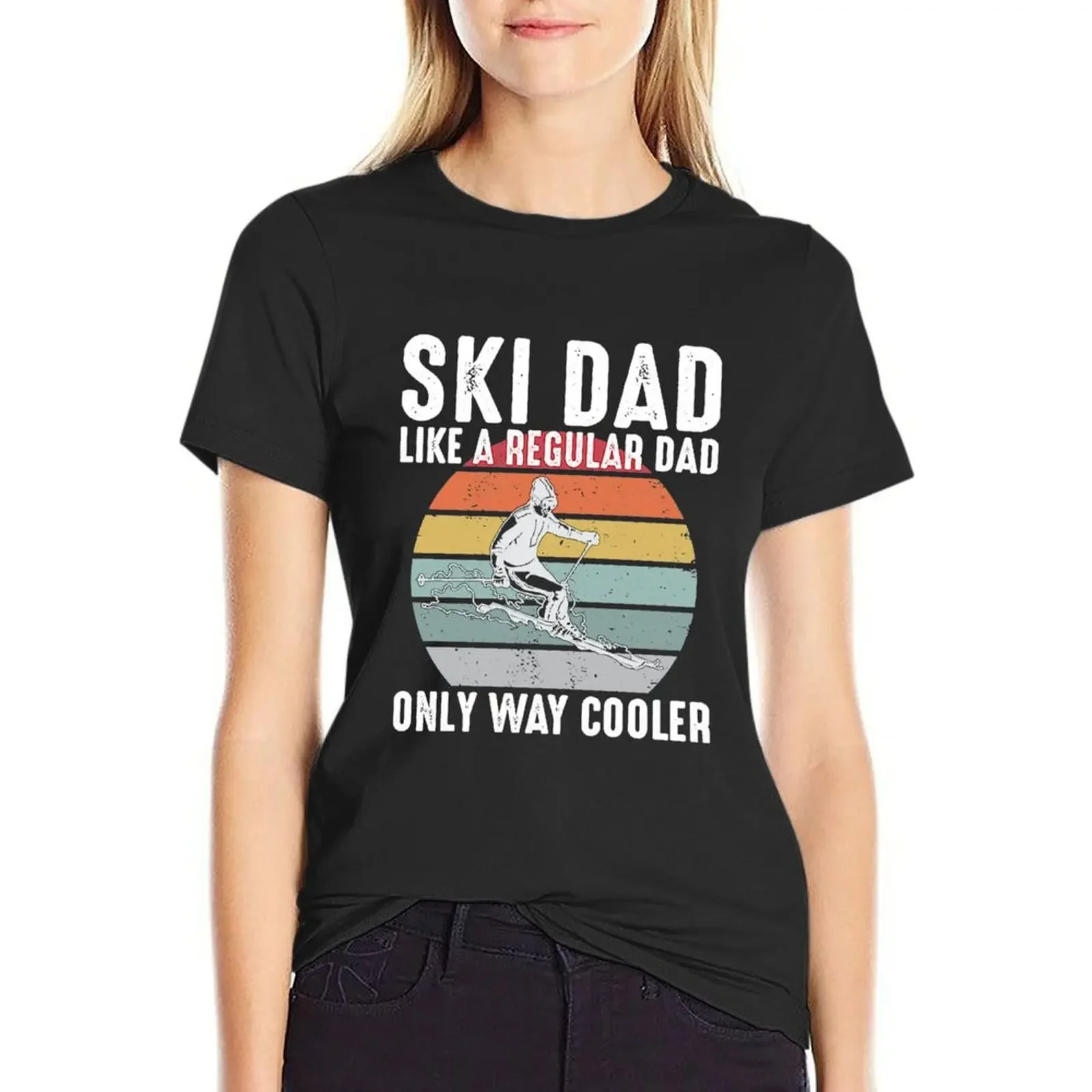 

Ski Dad Like A Regular Dad Only Way Cooler Skiing T-Shirt anime plus sizes animal prinfor woman t shirt