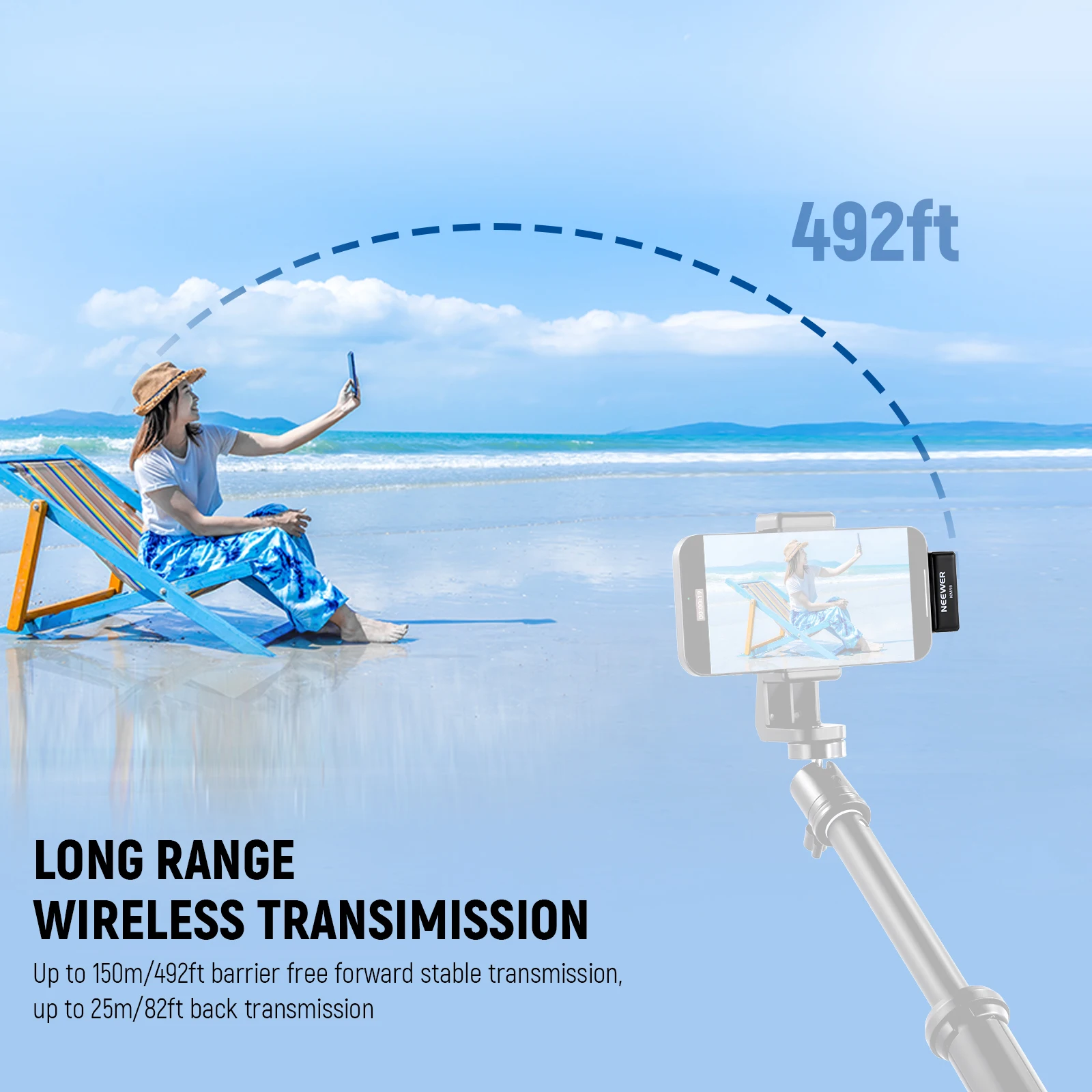 Neewer Wireless Lavalier Microphone for USB C with Charging Case, Compatible with iPhone/Android/PC/Laptop, 48KHz/24Bit